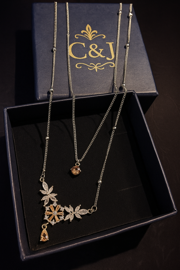 Light Champagne-dual layer necklace